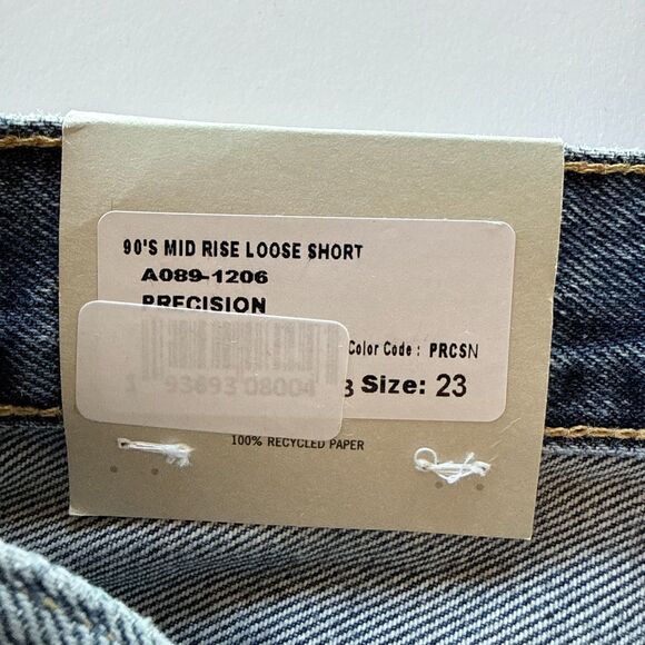 NWT AGOLDE Women's 90's Mid Rise Loose Denim Shorts in Precision Wash Size 23 - Picture 11 of 16